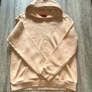 Guess Embroidered Triangle Logo Hoodie Peach Size L